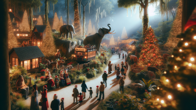 alt_text: Pengunjung merayakan Natal di Ragunan, menikmati atraksi dan suasana liburan yang meriah.