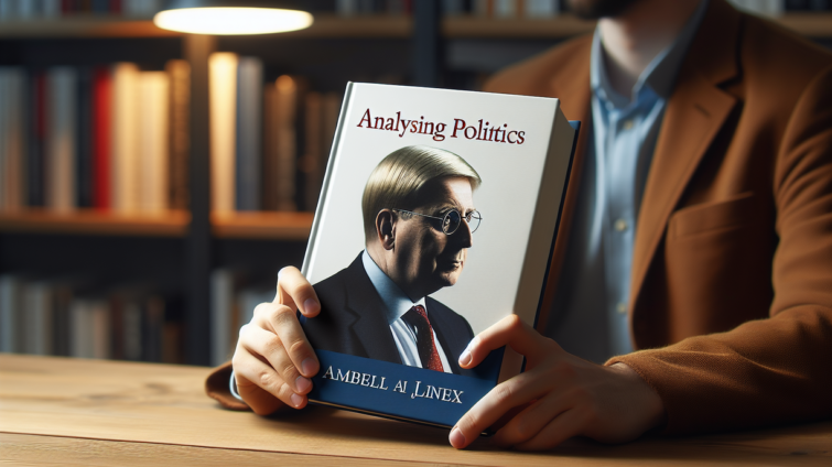 alt_text: Cover buku "Membaca Ulang Politik" dengan foto Prabowo dan Rocky Gerung.