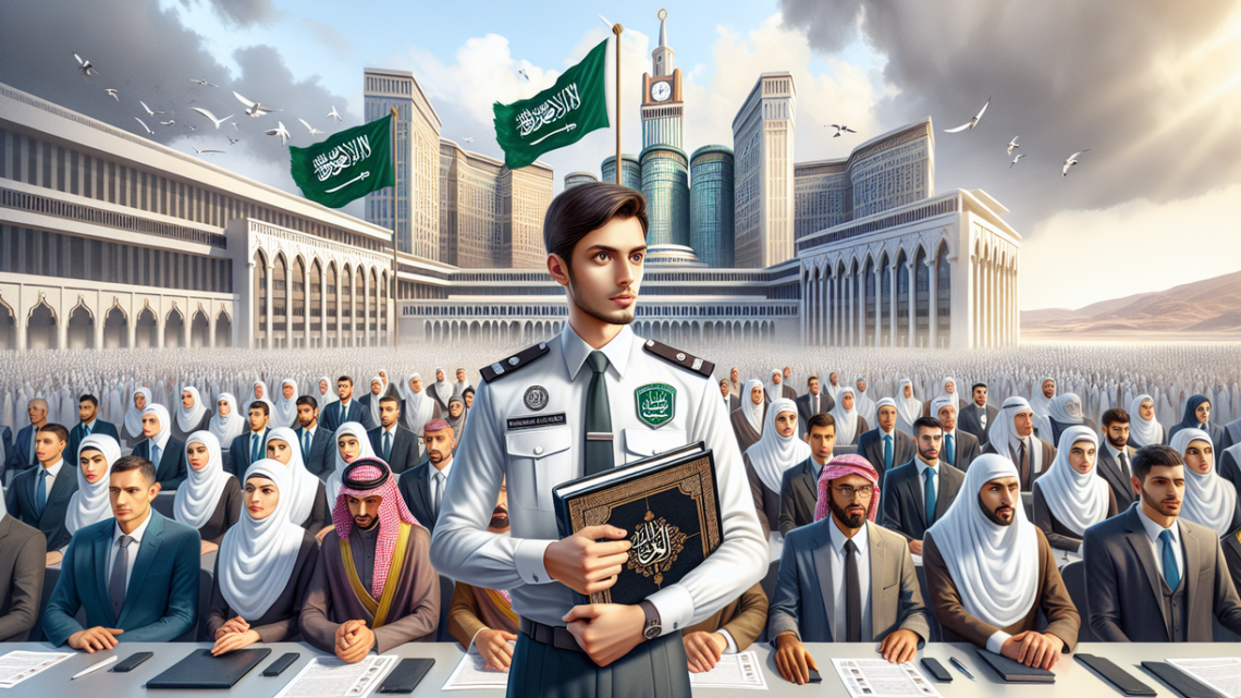 alt_text: Petugas Haji mendiskusikan aturan baru sambil mengenakan tren baju muslim pria terkini.