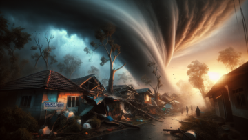 alt_text: Kerusakan parah di Situbondo akibat puting beliung, rumah-rumah hancur dan pohon tumbang.