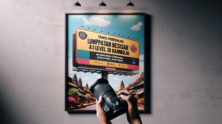 alt_text: Papan pelajaran tentang program AS Level di Kamboja, menyoroti peluang pendidikan internasional.