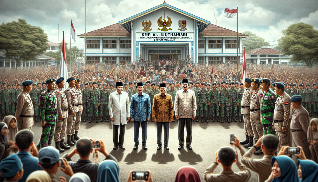 alt_text: Poster "Bandung Raya: Lompatan Baru Pendidikan AI" dengan latar belakang teknologi modern.