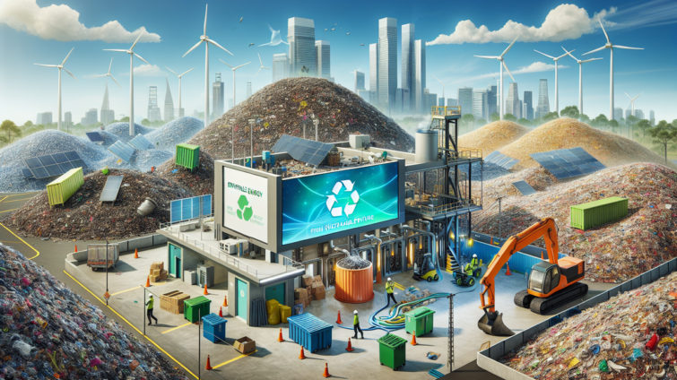 alt_text: Ilustrasi pengolahan sampah Makassar menjadi sumber listrik ramah lingkungan.