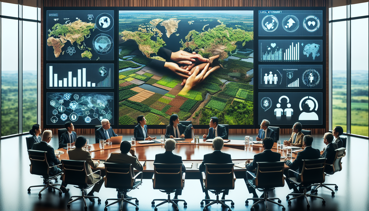 alt_text: Papan kayu bertuliskan "Kolaborasi Hutan Jember: Jalan Baru Atasi Kemiskinan" di tengah hutan.