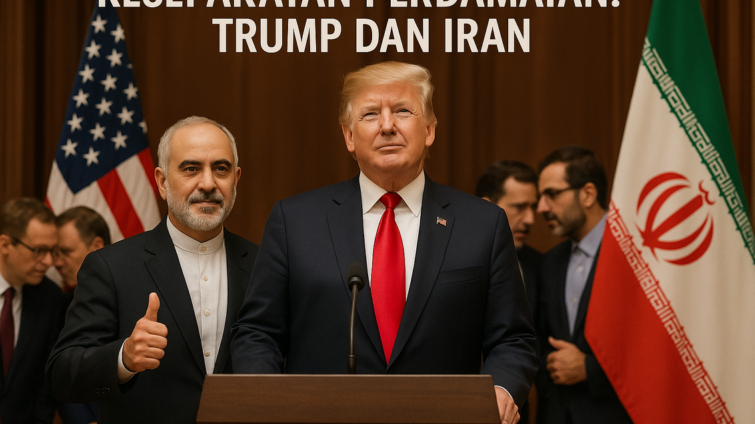 alt_text: Donald Trump umumkan janji damai mendadak dengan Iran, memicu reaksi global.