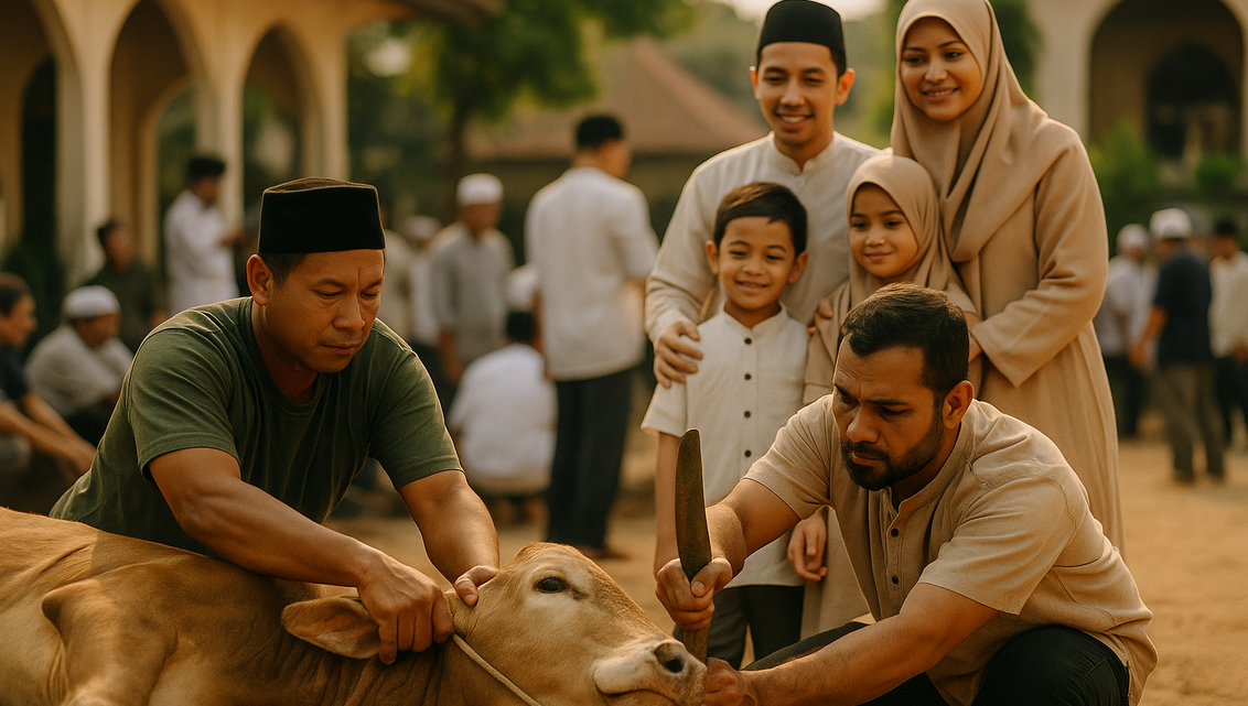 alt_text: Simbolisasi kurban, menghubungkan nilai religius ke etos kerja dalam kehidupan sehari-hari.