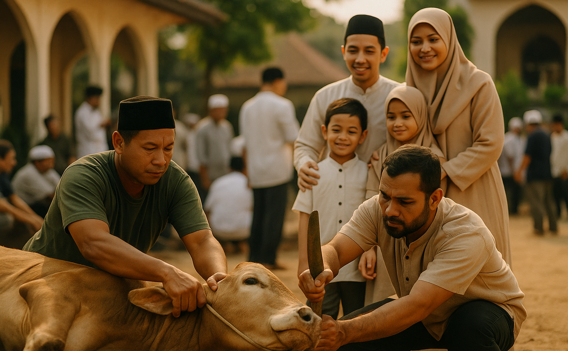 alt_text: Simbolisasi kurban, menghubungkan nilai religius ke etos kerja dalam kehidupan sehari-hari.
