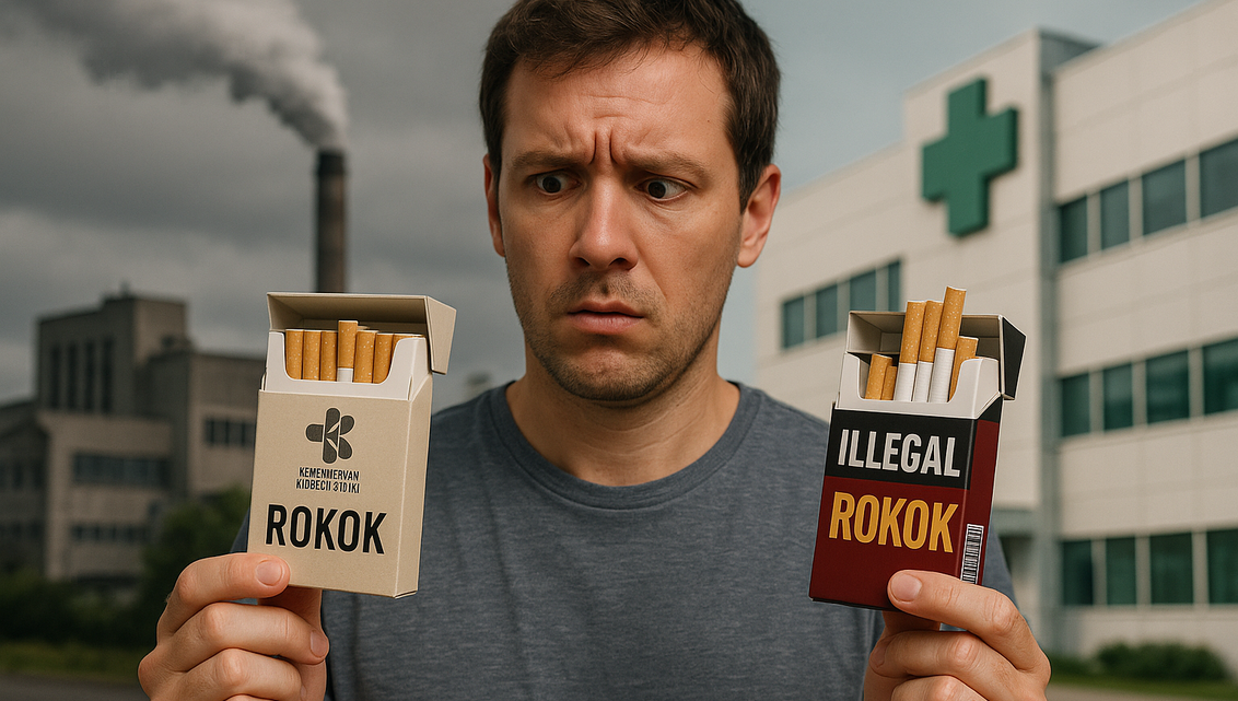 alt_text: Logo rokok dengan elemen digital, menyoroti regulasi dan pemasaran era digital.