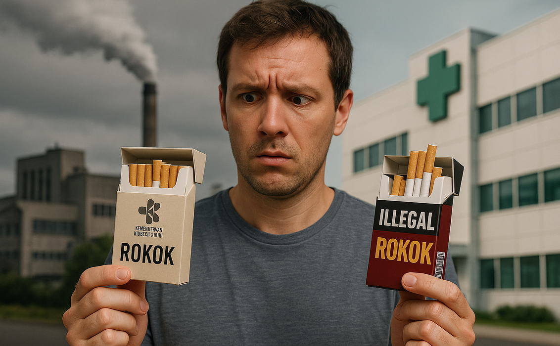 alt_text: Logo rokok dengan elemen digital, menyoroti regulasi dan pemasaran era digital.