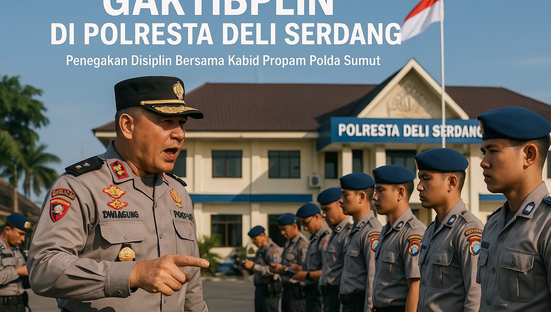 alt_text: Petugas polisi memeriksa kedisiplinan dengan serius dalam operasi Gaktibplin.