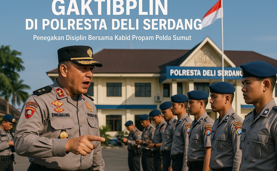 alt_text: Petugas polisi memeriksa kedisiplinan dengan serius dalam operasi Gaktibplin.